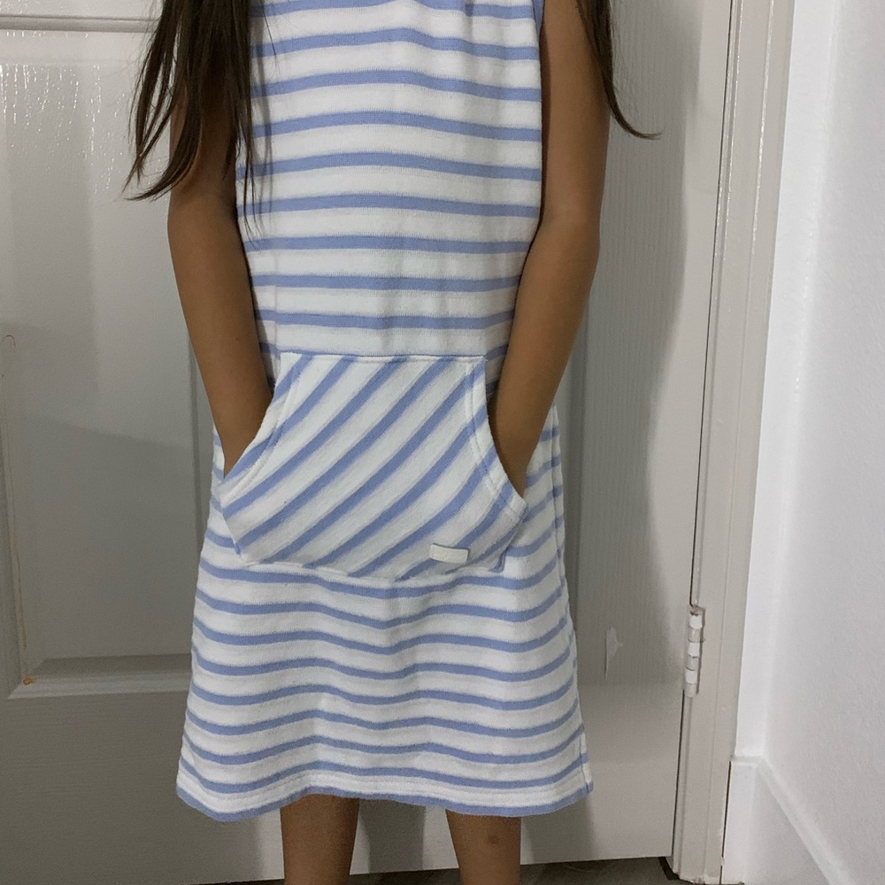 White and blue pajama dress